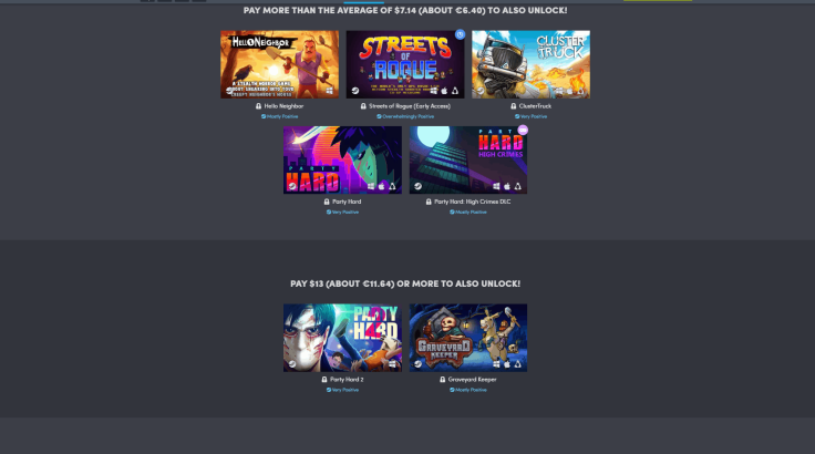 Humble tinyBuild Bundle tiers