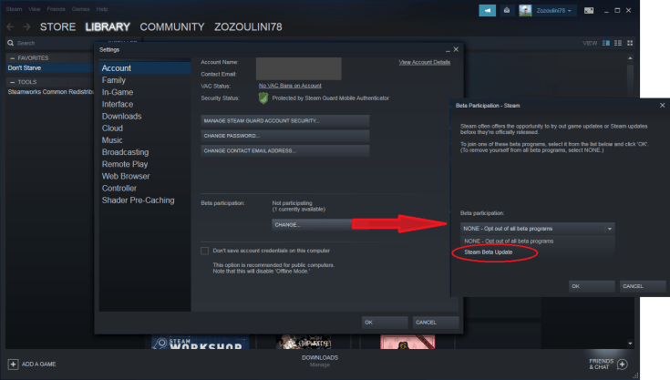 Steam Beta Update