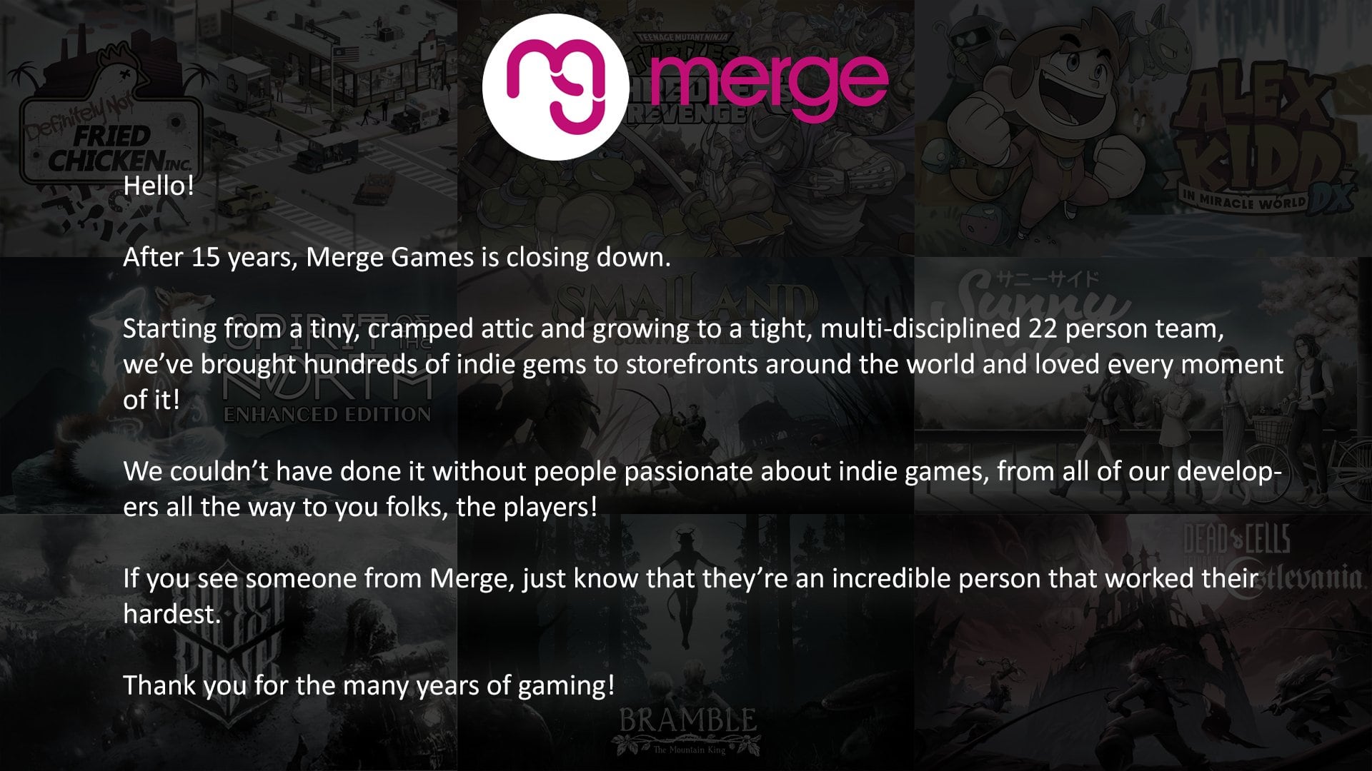 Merge Games closing down