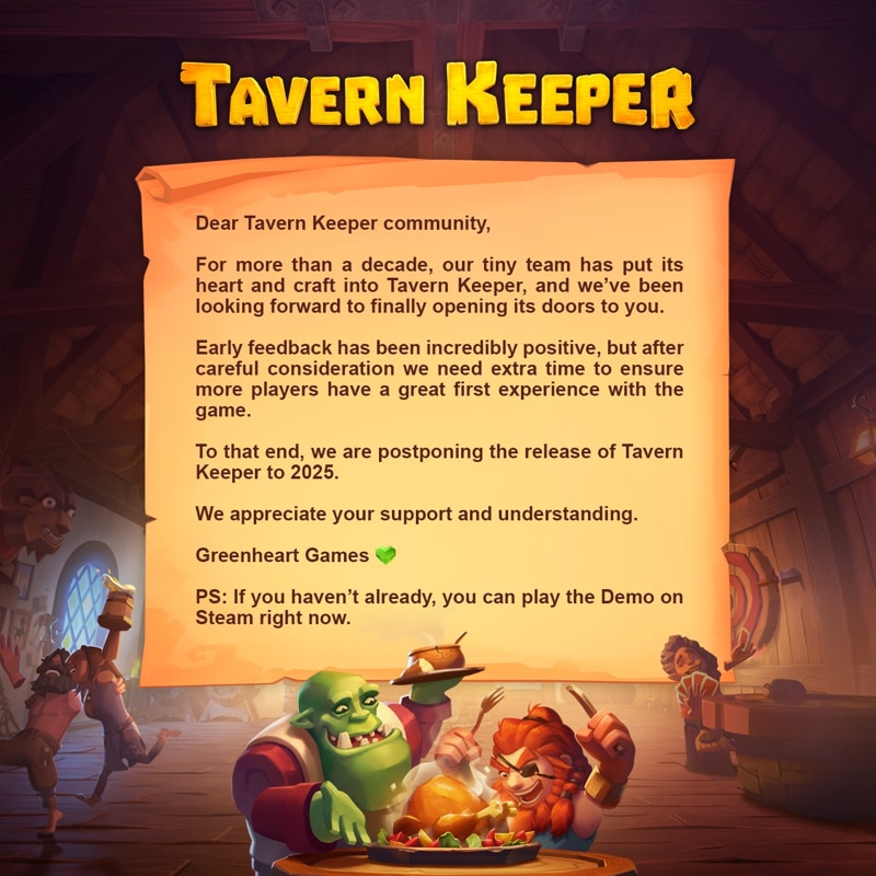 Tavern Keeper αναβολή