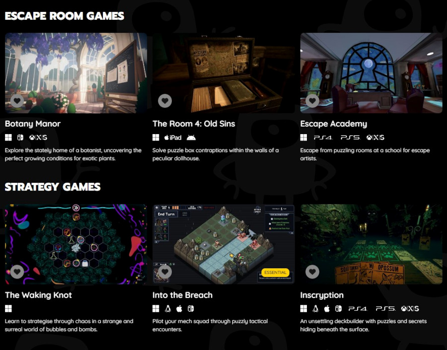 Thinky Games database