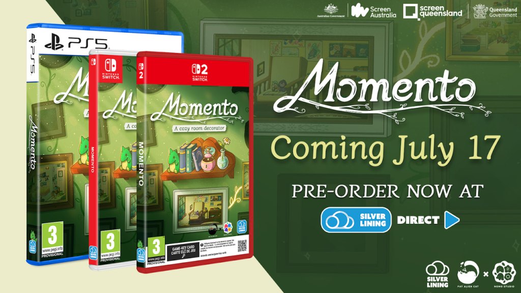 Standard physical editions of Momento by Silver Lining Interactive.
