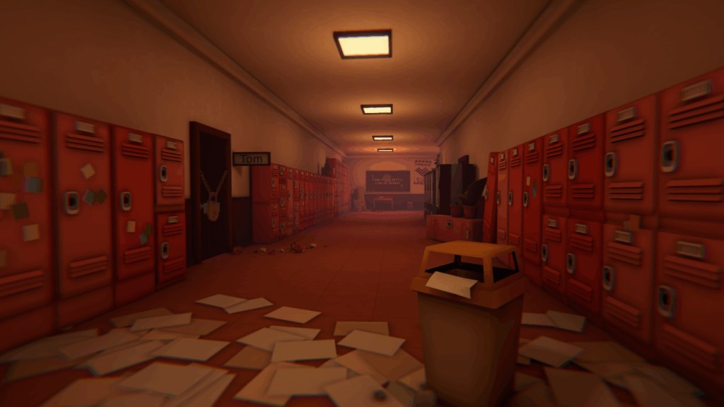 A corridor in a school is a mess.