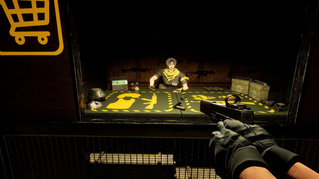 Try new weapons and gear at the CURE HQ.