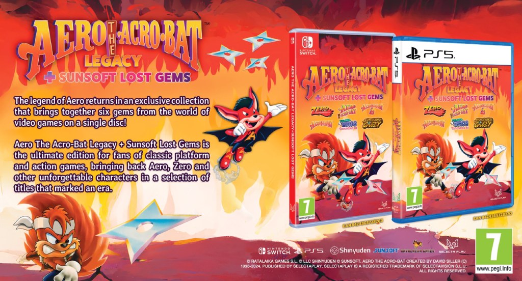 Aero the Acro-Bat Legacy for Nintendo Switch and PlayStation 5.