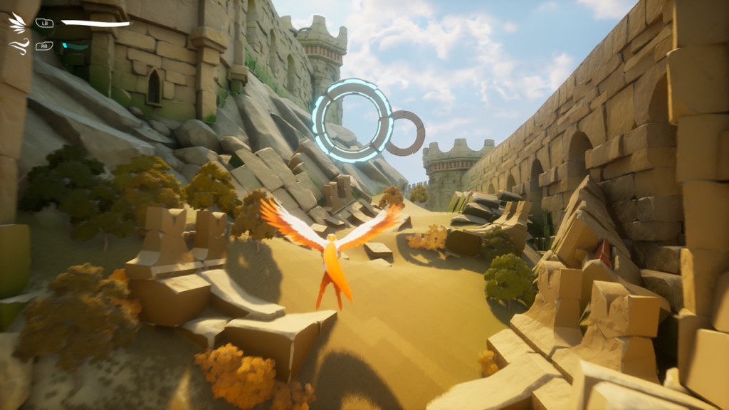 Complete optional challenges by flying through a number of rings.