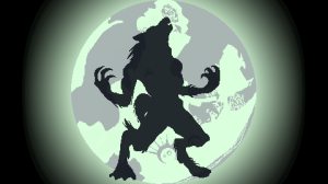 The young man transforms into a werewolf at midnight.