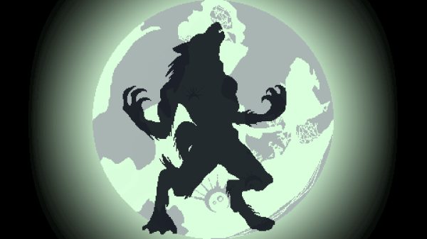 The young man transforms into a werewolf at midnight.