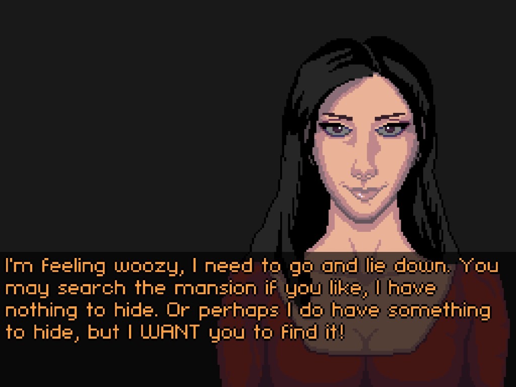 An enigmatic woman welcomes us in the Dennison's mansion.