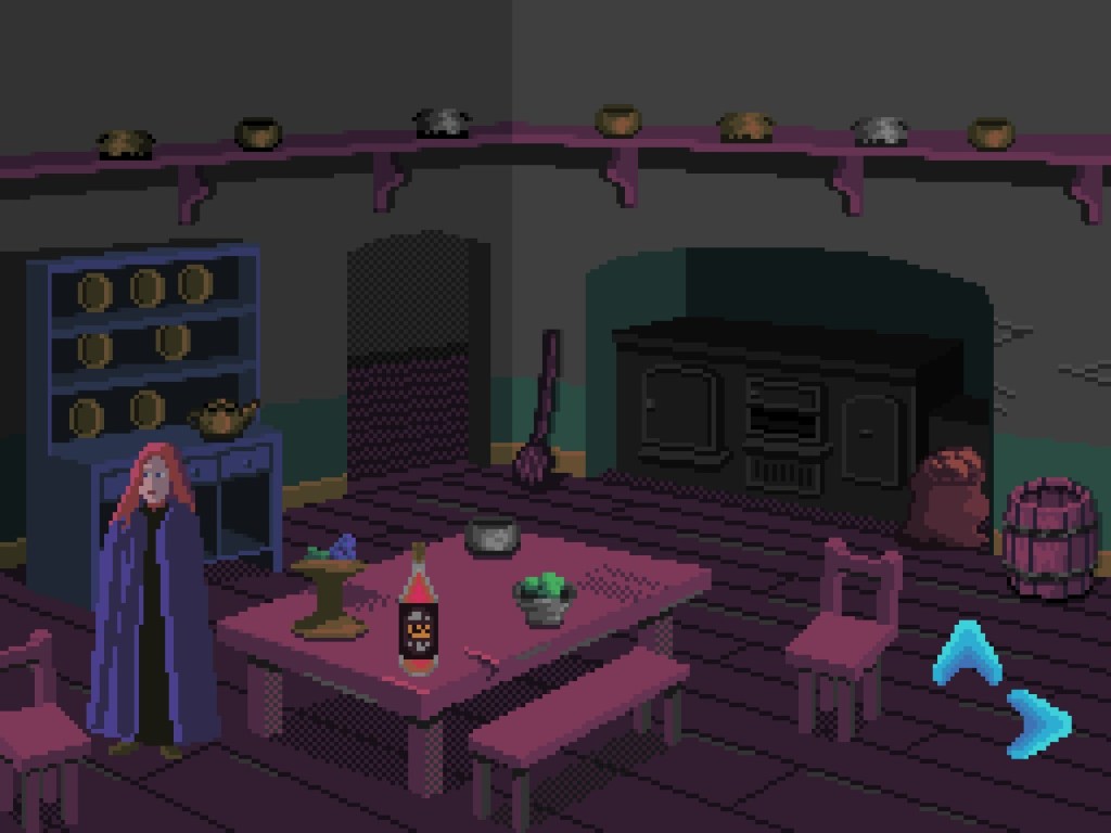 The kitchen of the mansion in The Corruption Within Point and Click Adventure game.